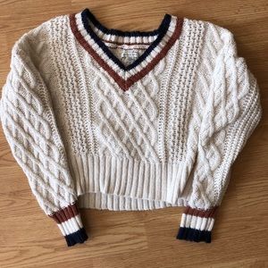 SOLD American Eagle cream cropped sweater